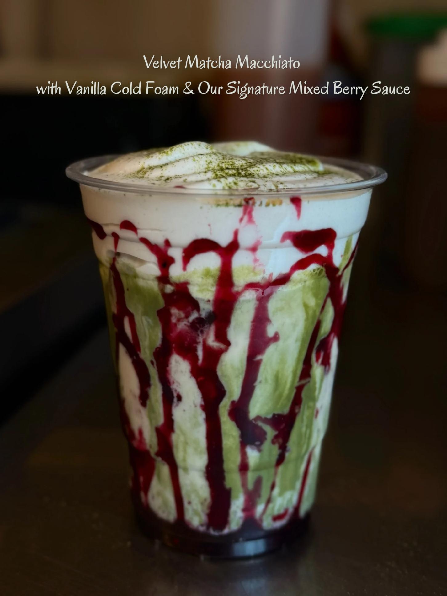 Velvet berry matcha macchiato from Cliff's Café